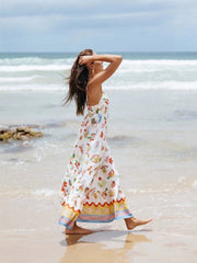 Floral Graffiti Sleeveless Midi Dress