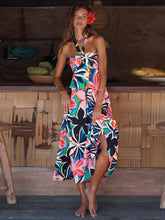 Multicolor Floral Halter Maxi Dress