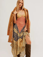 Floral Color Block Slip Maxi Dress