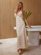 Fashion V-Neck Texture Maxi Dress