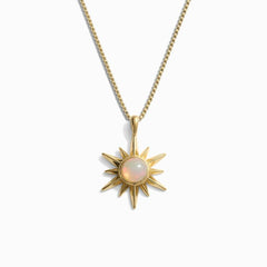 Opal Sun Pendant Necklace