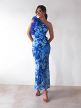 Rosette One Shoulder Midi Dress