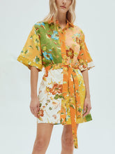 Yellow and Green Floral Mini Dress