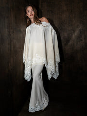 Ivory Lace Shawl Top and Mermaid Skirt Set