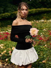 Off-The-Shoulder Paneled Mini Dress