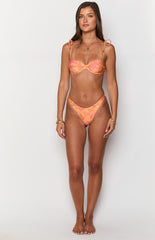 Bianca Orange Floral Push Up Bikini Sets