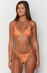Orange Floral Triangle Bikini Sets