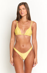 Yellow Solid Triangle Bikini Sets