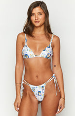 White Italia Print Sumba Bikini Sets