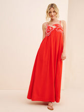Fish Yoke Linen Blend Maxi Dress