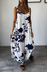 Leavy Silhouette Print Midi Dress