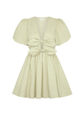 Green Bowknot Mini Dress