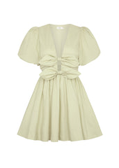 Mint Green Double Bowknot Mini Dress