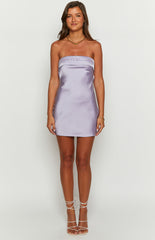 Purple Strapless Mini Dress