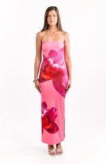 Hot Pink Bandeau Maxi Dress