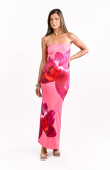 Hot Pink Bandeau Maxi Dress