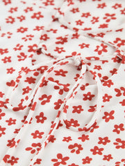 Red Floral Backless Slip Midi Sundress