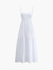 Solid Backless Maxi Dress