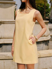 Light Yellow Sleeveless Mini Dress