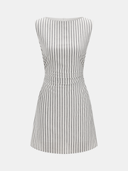 Verticle Striped Sleeveless Mini Dress