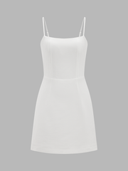 White Cape Overlay Cami Mini Dress Two Piece Set