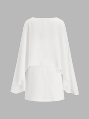 White Cape Overlay Cami Mini Dress Two Piece Set
