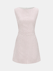Verticle Striped Sleeveless Mini Dress
