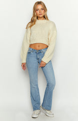 Cream Knit Crop Sweater