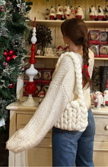 Cream Knit Crop Sweater