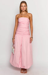 Baby Pink Strapless Maxi Dress
