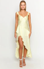 Light Yellow Frilled Maxi Dress