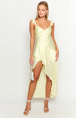 Light Yellow Frilled Maxi Dress