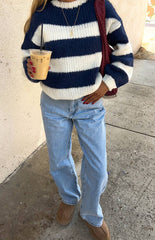 Navy Stripe Knit Jumper