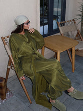 Olive Green Casual Long Sleeves Three-Piece Set