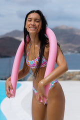 Cute Purple Floral Tank Bikini Sets