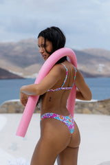 Cute Purple Floral Tank Bikini Sets