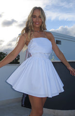 White Strapless Mini Dress