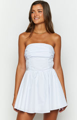 White Strapless Mini Dress