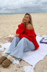 Red Chunky Knit Sweater