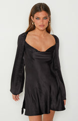 Black Long Sleeves Mini Dress