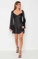 Black Long Sleeves Mini Dress