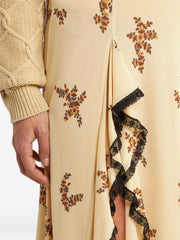 Light Yellow Frilled Maxi Skirt