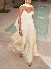 Beige Scarf Backless Maxi Dress