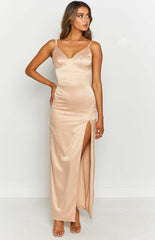 Coral Pink Maxi Formal Dress