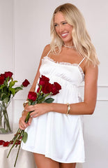 White Lace Slip Mini Dress