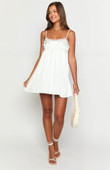 White Lace Slip Mini Dress