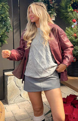 Light Grey Cable Knit Sweater