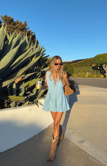 Slate Blue Front-Tie Playsuit