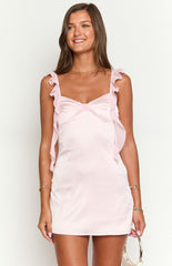 Baby Pink Satin Mini Dress