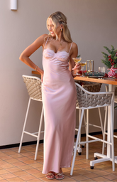 Sleek Pink Maxi Dress